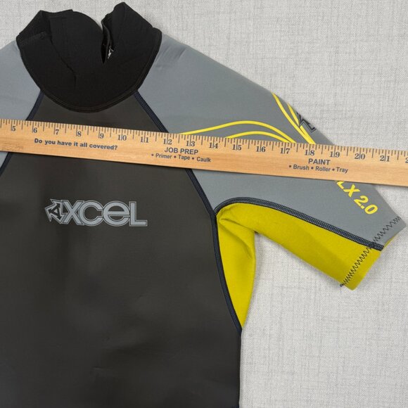 XCEL Wetsuit SLX 2.0 Youth Short Sleeve Black Gray Yellow Nylon Size 16 - Picture 5 of 10